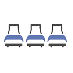 3 lits simples (3 adultes)